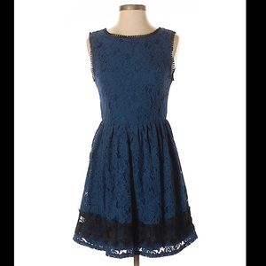 Blue and black lace dress from Francescas